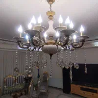 لوستر برنجی ۸ شاخه ۱۶ شعله