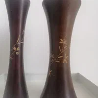 فروش دو عدد گلدان چوبی دست ساز تایلندی