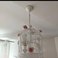 لوستر آهنی سه شعله گلدار