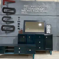 میز تلویزیون و آینه کنسول رنگی (آبی لاجوردی)