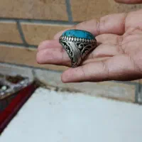 انگشتر فیروزه قدیمی رکاب نقره|جواهرات|لاهیجان, بازکیاگوراب|دیوار