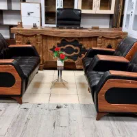 مبل نیم ست ۴ نفره ایتالیایی کف فوم سرد چرم کریستال