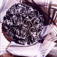 دسته گل مشکی رنگ 17شاخه