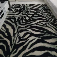 فرش 6 متری سفید ومشکی فانتزی