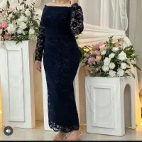 پیراهن مجلسی دانتل مخمل شاین دار