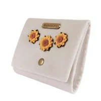 جانماز کیفی مخمل دست دوز مهزین، طرح گل آفتابگردان