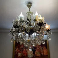 دو عدد لوستر ۱۲ شاخه برنجی