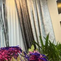 دو عدد شال پرده مخمل طوسی سیر نو