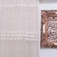 پرده حریر همراه باتاج درحد نو