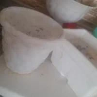 گلدان سفالی و پلاستیکی