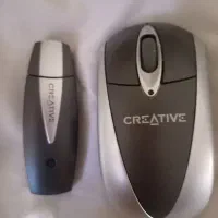 موس بی سیم Creative اصل +دانگل USB + کیف اصلی چرمی
