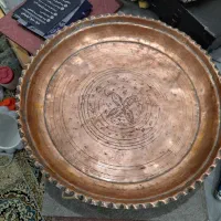 سینی مسی قدیمی کار دست وسنگین