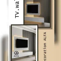 لمینت کاغذدیواری قرنیز ترمو ماربل تی وی وال کابینت|مصالح و تجهیزات ساختمان|صدرا-فارس, فاز ۱|دیوار