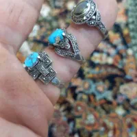 انگشتر زنانه فیروزه نیشابور و زبرجد