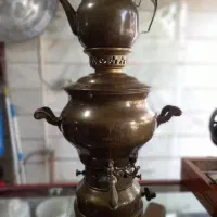 سماور گازی برنجی قدیمی و آنتیک- ۶ لیتری و درحدنو|سماور، چای‌ساز، قهوه‌ساز|کرج, حسین‌آباد|دیوار