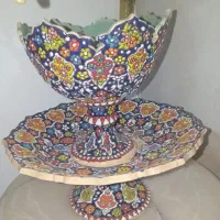 ظروف مینا کاری ظروف پذیرایی یلدایی|صنایع دستی و سایر لوازم تزئینی|قم, قلعه کامکار|دیوار