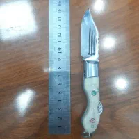 چاقوی بابا دستساز تیغه فولاد خالص دسته سفید|کوهنوردی و کمپینگ|تبریز, |دیوار