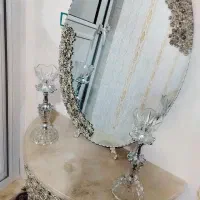 ایینه و شمعدان طرح نقره