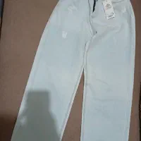 شلوار جین وایدلگ پشت کش زاپ دار سایز۳۰ خارجی