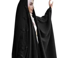 چادر مشکی عربی جواهردوزی تینا(تنوع پارچه) کد 12089