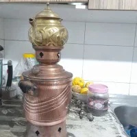 سماور مسی هم میشه رو گاز گذاشتش هم روی ذغال|سماور، چای‌ساز، قهوه‌ساز|هشتگرد, گلسار|دیوار