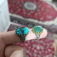 انگشتر نقره زمردمعدنی وفیروزه|جواهرات|قرچک, زیبا شهر|دیوار