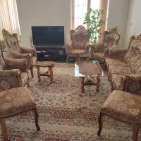 مبل سلطنتی ۹نفره، میز ناهارخوری ۸نفره|مبلمان خانگی و میز عسلی|فسا, |دیوار