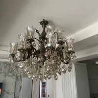 لوستر برنزی 16 شاخه|لوستر و چراغ آویز|رشت, پل تالشان|دیوار