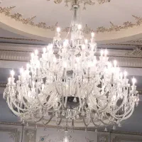 لوستر باکارات و لوستر کاردی و شمعدان لاله ای