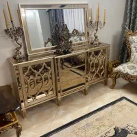 آینه کنسول حصیری بامبو|بوفه، ویترین، کنسول|اردبیل, |دیوار