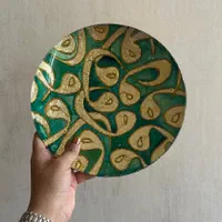 بشقاب دیوارکوب زینتی ویترای ورق طلا نقاشی روی شیشه|تابلو، نقاشی، عکس|تهران, آرارات|دیوار