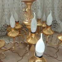 لوستر ده شعله برنجی قدیمی