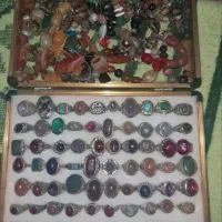 انگشتر نقره مهره سکه سنگ وغیره...