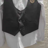 ست کامل پیراهن شلوار وجلیقه با کروات پسرانه