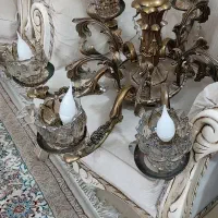 لوستر ۶ شاخه تمام برنجی|لوستر و چراغ آویز|قم, حمام تالار|دیوار