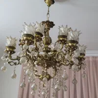 لوستر برنجی فوق سنگین۶ شاخه ۱۲ شعله طوقه شاه عباسی|لوستر و چراغ آویز|ری, تقی آباد|دیوار