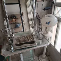 آیینه و شمعدان و جا قرآن سالم وتمیز