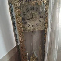 ساعت گل آفتابگردان برنز و میز تلفن