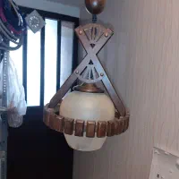 دو لوستر حباب دار چوب