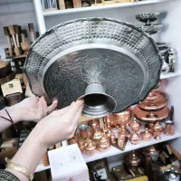 ظرف مسی قدیمی و انتیک|کلکسیون اشیاء عتیقه|فرمهین, |دیوار