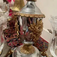 فروش دو عدد لوستر برنج ابکاری شده