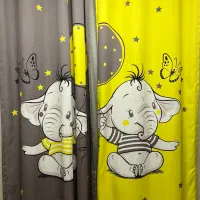 پرده و فرش و چراغ خواب دیواری ست باهم طرح فیل