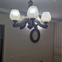 لوستر چوبی 5شاخه|لوستر و چراغ آویز|قم, پردیسان|دیوار