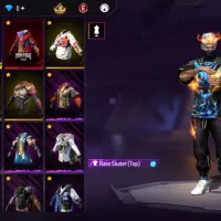 اکانت فری فایر لول 63 رمپیج دار فول