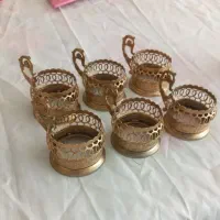 زیراستکانی طلایی قدیمی رنگ ثابت