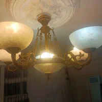 لوستر برنزی شش لامپه