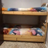 تخت خواب دو طبقه چوبی