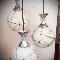 آکبند لوستر سه شعله مدرن حباب پتینه خطی|لوستر و چراغ آویز|تهران, فردوسی|دیوار