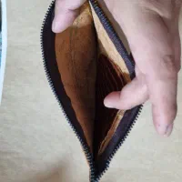 کیف چرم اصل زیپ دار با جیب داخلش