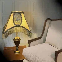 جفت آباژور برنز با شیدهای نو دستدوز|چراغ خواب و آباژور|تهران, جنت‌آباد جنوبی|دیوار